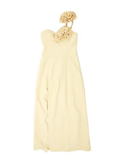 Pre-owned The Wolf Gang Strapless Knee-length Dress In Yellow