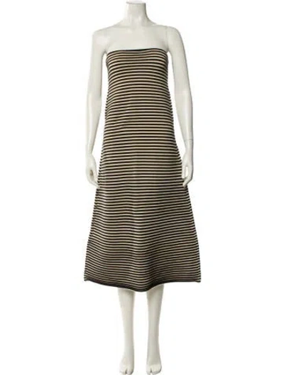 Pre-owned The Wolf Gang Striped Knee-length Dress W/ Tags In Neutral