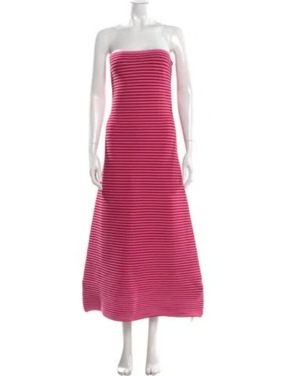 Pre-owned The Wolf Gang Striped Knee-length Dress W/ Tags In Pink