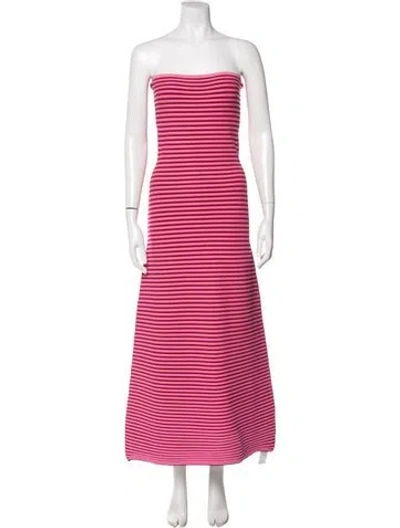 Pre-owned The Wolf Gang Striped Long Dress In Pink