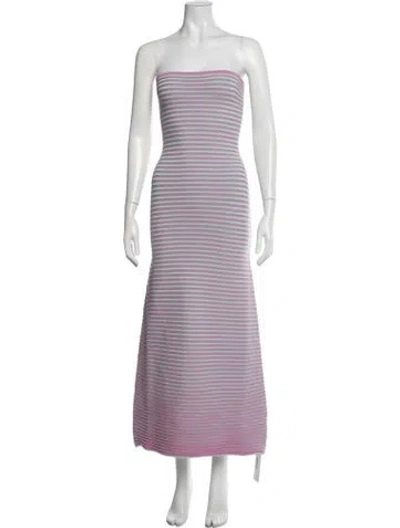 Pre-owned The Wolf Gang Striped Long Dress In Purple