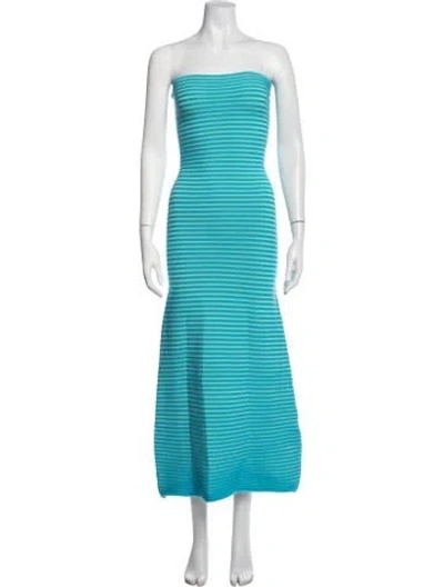 Pre-owned The Wolf Gang Striped Long Dress W/ Tags In Blue