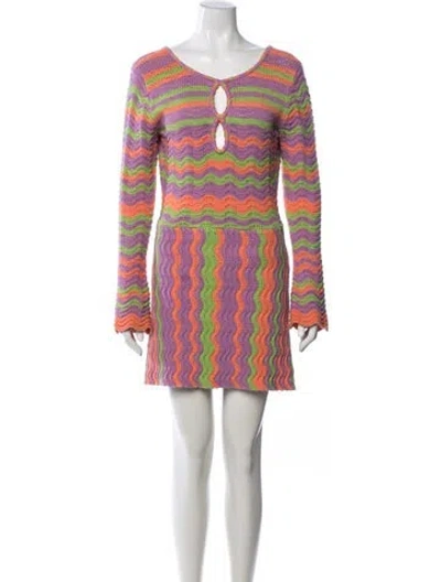 Pre-owned The Wolf Gang Striped Mini Dress In Multi