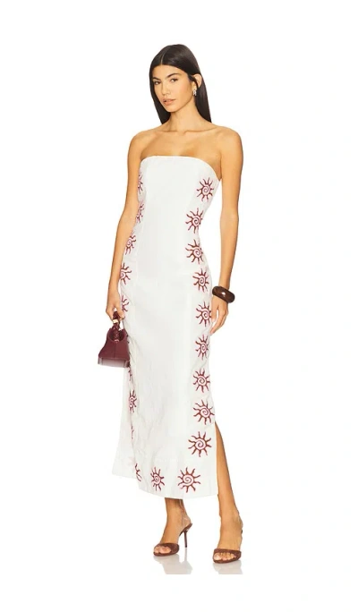 The Wolf Gang Sueno Strapless Maxi Dress In White