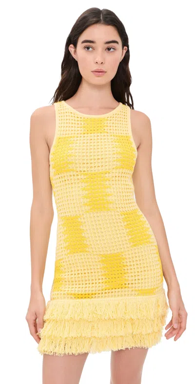 The Wolf Gang Thera Mini Dress Butter In Yellow