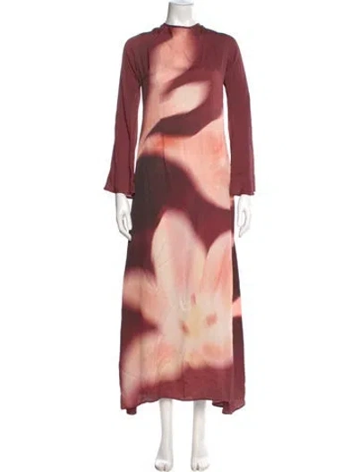 Pre-owned The Wolf Gang Tie-dye Print Long Dress W/ Tags In Pink