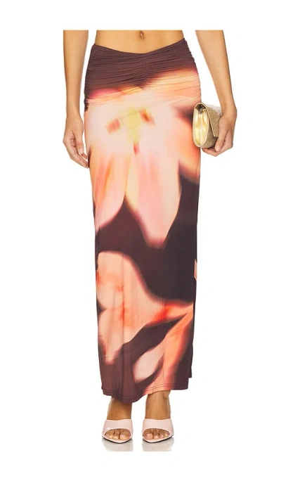The Wolf Gang Veda Maxi Skirt In Brown