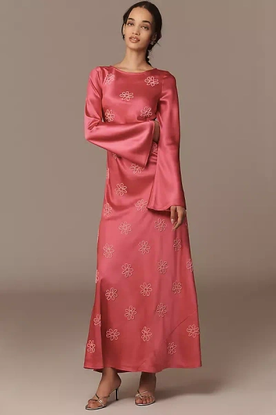 The Wolf Gang Zephora Long-sleeve Maxi Dress In Pink