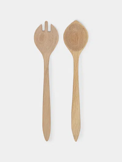 The Wooden Palate White Oak Salad Servers