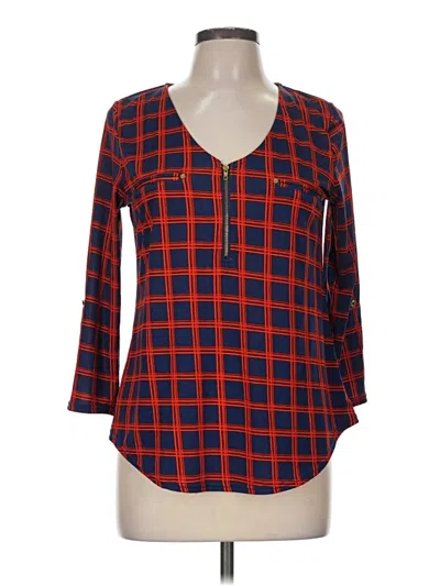 Pre-owned The Workshop 3/4 Sleeve Blouse In Red