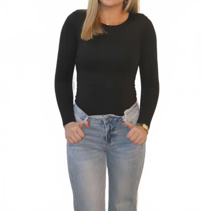 The Workshop Bella Long Sleeve Bodysuit In Black