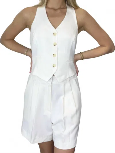 The Workshop Business As Usual Halter Short Set In Cream In White
