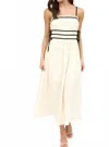 The Workshop Contrast Detail Spaghetti Strap Midi Dress In White In White