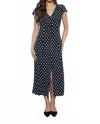 The Workshop Eva Polka Dot Midi Dress In Black In Multi