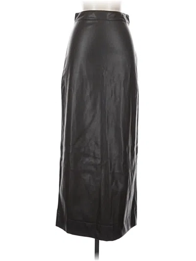 Pre-owned The Workshop Faux Leather Skirt In Black