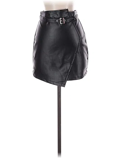 Pre-owned The Workshop Faux Leather Skirt In Black