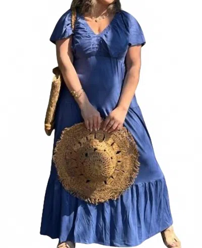 The Workshop Glowing Grace Maxi In Dark Blue