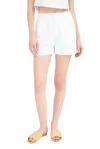 The Workshop Kalene High-waist Front Pleat Shorts In White In White