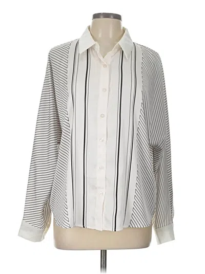 Pre-owned The Workshop Long Sleeve Blouse In White