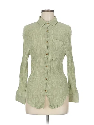 Pre-owned The Workshop Long Sleeve Button Down Shirt In Green