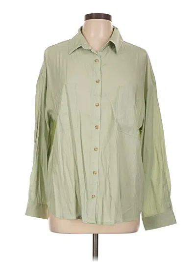 Pre-owned The Workshop Long Sleeve Button Down Shirt In Green