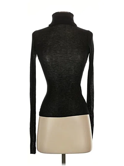Pre-owned The Workshop Long Sleeve Top Black Turtleneck Tops