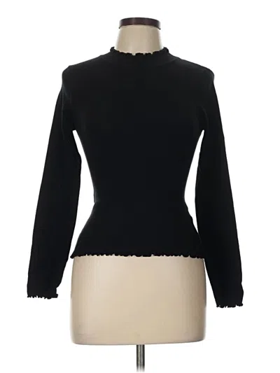 Pre-owned The Workshop Long Sleeve Top Black Turtleneck Tops