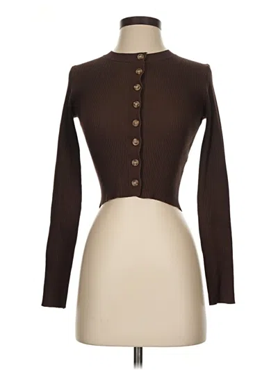 Pre-owned The Workshop Long Sleeve Top Brown Turtleneck Tops