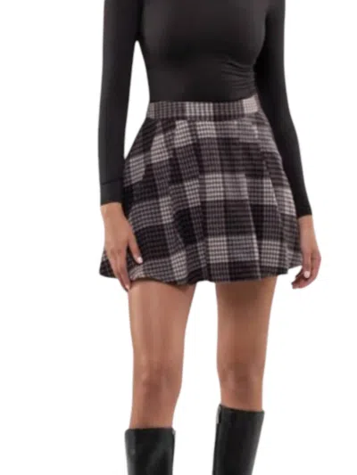The Workshop Plaid Pleated High Waist Mini Skirt In Mauve In Multi