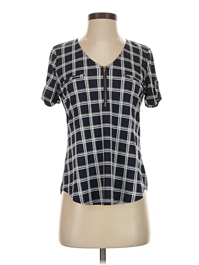 Pre-owned The Workshop Short Sleeve Blouse In Blue