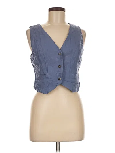 Pre-owned The Workshop Sleeveless Blouse In Blue