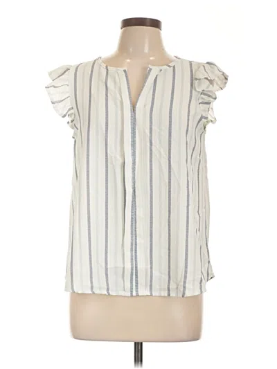 Pre-owned The Workshop Sleeveless Blouse In Ivory