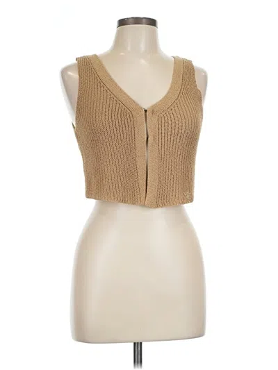 Pre-owned The Workshop Sleeveless Blouse In Tan