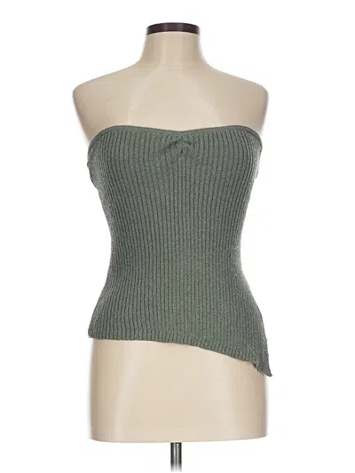 Pre-owned The Workshop Sleeveless Top Green Strapless Neckline Tops