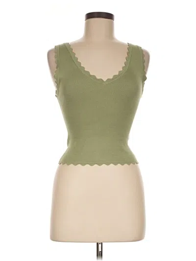 Pre-owned The Workshop Sleeveless Top Green Sweetheart Neckline Tops