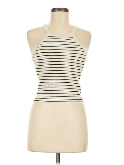Pre-owned The Workshop Sleeveless Top Ivory Halter Neckline Tops