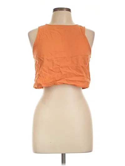 Pre-owned The Workshop Sleeveless Top Orange Halter Neckline Tops