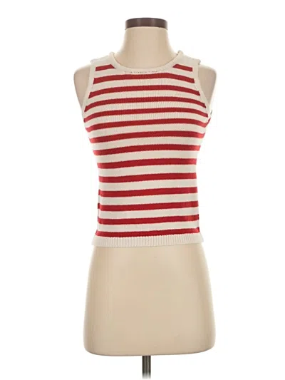 Pre-owned The Workshop Sleeveless Top Red Boatneck Tops