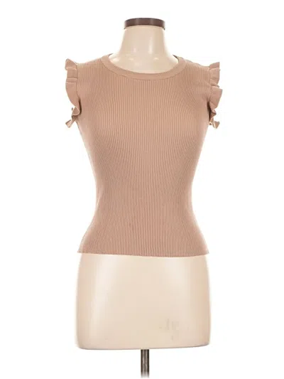 Pre-owned The Workshop Sleeveless Top Tan Sweetheart Neckline Tops