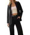 The Workshop Solid Long Sleeve Blazer In Black
