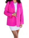 The Workshop Solid Long Sleeve Blazer In Light Fuchsia In Multi