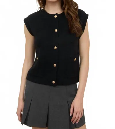 The Workshop Studio Button Pocket Vest In Black