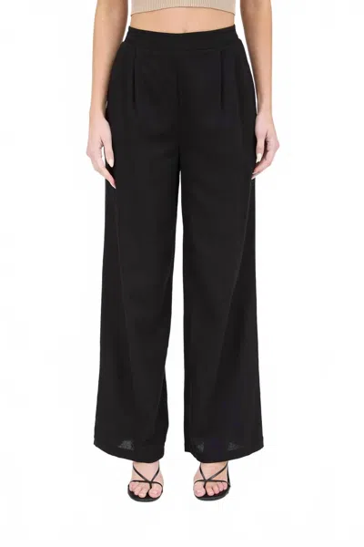The Workshop Studio High Waisted Front Pleat Pants In Black