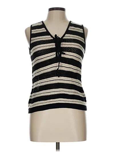 Pre-owned The Workshop Tank Top Black Plunge Neckline Tops