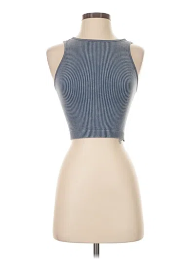 Pre-owned The Workshop Tank Top Blue Halter Neckline Tops