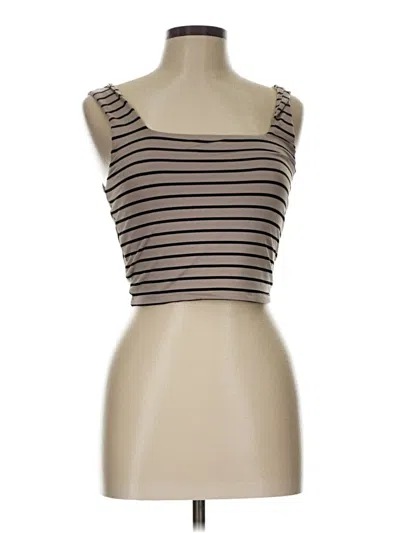 Pre-owned The Workshop Tank Top Brown Strapless Neckline Tops