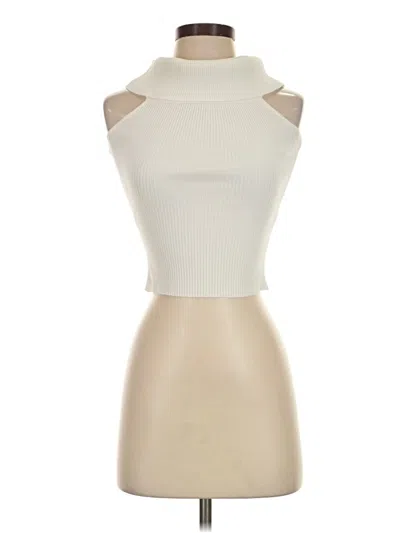 Pre-owned The Workshop Tank Top Ivory Halter Neckline Tops