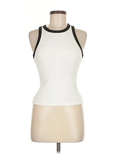 Pre-owned The Workshop Tank Top Ivory Halter Neckline Tops In White