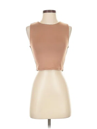 Pre-owned The Workshop Tube Top Tan Strapless Neckline Tops