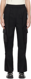 The World Is Your Oyster Black Cinched Cargo Pants In Black